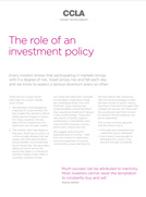 The role of an investment policy