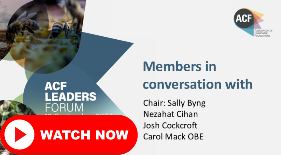 A graphic with the words Members in conversation with. the graphic links to the ACF YouTube channel